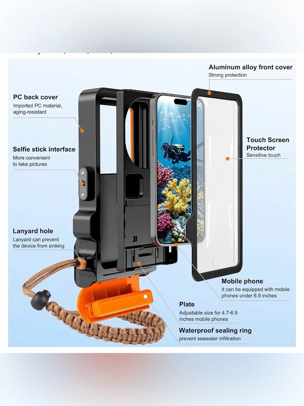 Diving PhoneCase For iPhone 16/15/14/13/12/11 Pro Max Samsung Galaxy S24/S23/S22